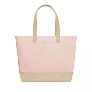 Jimmy Choo Blush Pink Tote with Gold Trim